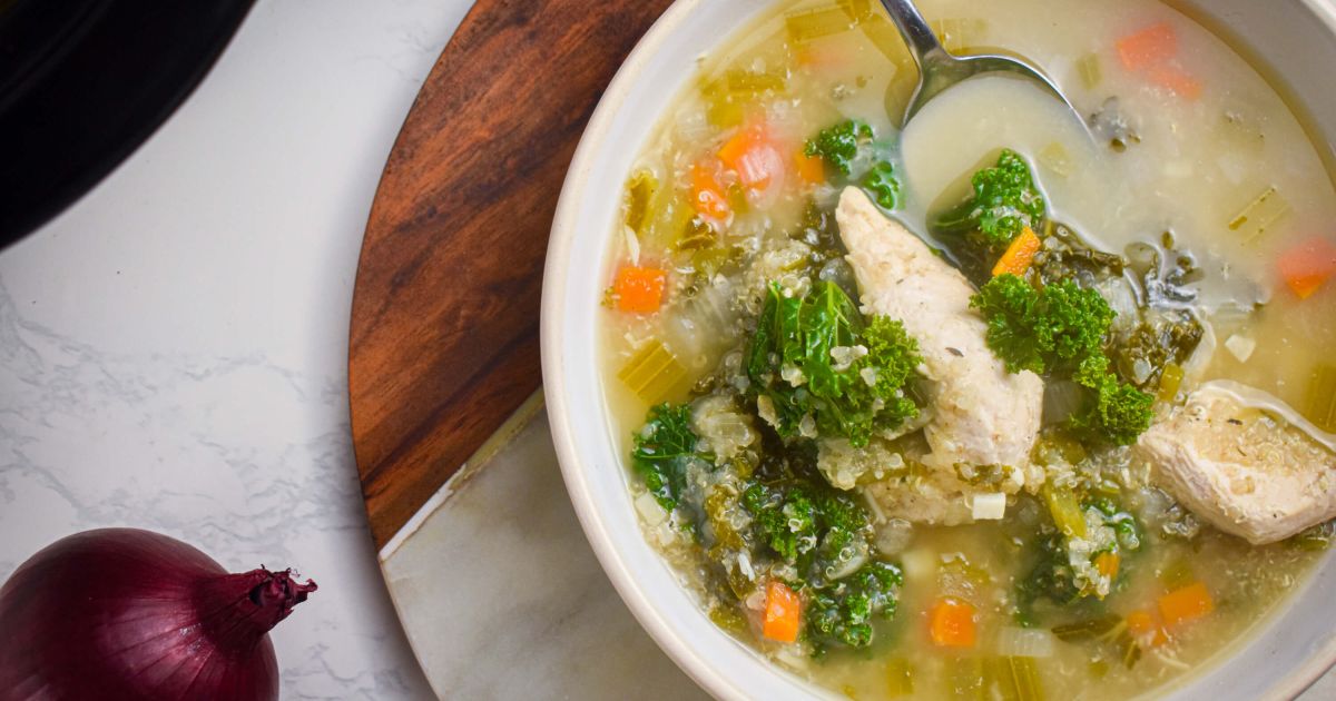 Busy Weeknight Savior: Easy Slow Cooker Chicken Quinoa Kale Soup